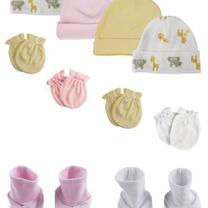 Baby Girls Caps, Booties And Mittens (pack Of 10) Nc_0382