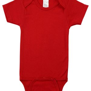 Red Interlock Short Sleeve Bodysuit Onezies 0010b.red.l