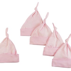 Pink Knotted Baby Cap (pack Of 5) 1100-pink-5