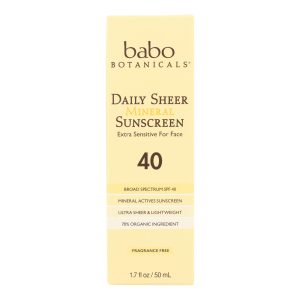 Babo Botanicals - Sunscreen - Daily Sheer - SPF 40 - 1.7 oz