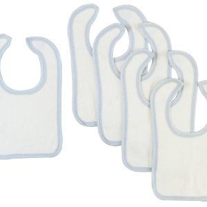 White Bib With Blue Trim (pack Of 5) 1024-w-b-5