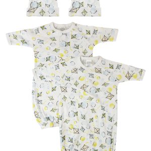 Unisex Newborn Baby 4 Piece Gown Set Nc_0838