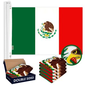 Mexico Mexican Flag 4x6FT 5-Pack Double-sided Embroidered Polyester By G128