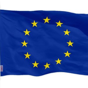 G128 European Union Europe EU Flag | 3x5 Ft | Printed 150D Polyester - Indoor/Outdoor, Vibrant Colors, Brass Grommets, Quality Polyester, Much Thicker More Durable Than 100D 75D Polyester