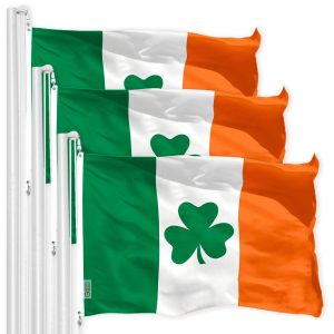 Ireland SHAMROCK Irish Flag 3x5 Ft 3-Pack 150D Printed Polyester By G128