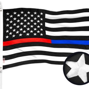Thin Blue Red Line | Various Sizes | Emb SS and Emb Spun Poly