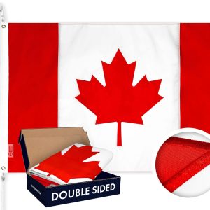 Canada Canadian Flag | 2x3 Ft | Double ToughWeave Series Double Sided Embroidered 210D Polyester | Country Flag Embroidered Design Indoor Outdoor Brass Grommets Heavy Duty 3 ply