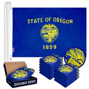 Oregon OR State Flag 3x5 Ft 10-Pack Double-sided Embroidered Polyester By G128