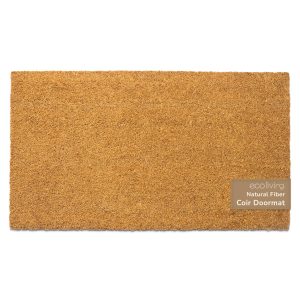 Welcome Doormats Natural Coco Coir Mats with Non Slip PVC Backing Indoor Outdoor Mats for Home & Office Floor Mats for Door Decor Patio Decor Plain Entry Mat Beige 30 x17