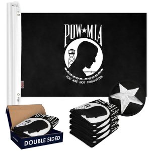 POW MIA Flag 4x6FT 5-Pack Double-sided Embroidered Polyester By G128