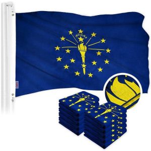 Indiana IN State Flag 3x5 Ft 10-Pack Embroidered Polyester By G128