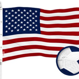 G128 American USA Flag | 12x18 Ft | ToughWeave Series Embroidered 600D Polyester | Country Flag, Embroidered Stars, Sewn Stripes, Indoor/Outdoor, Vibrant Colors, Brass Grommets