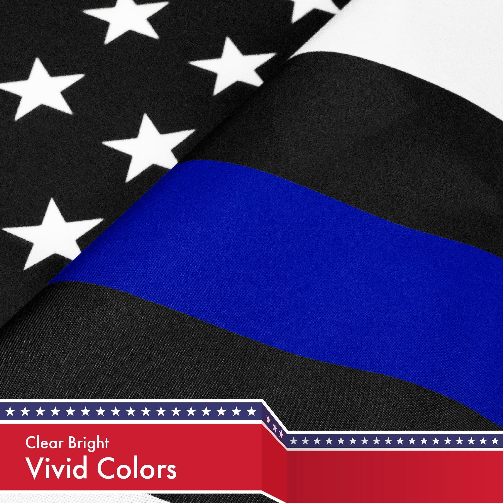 Thin Blue Line American Flag 3x5 Ft 5-Pack Printed 150D Polyester By G128 - Image 3