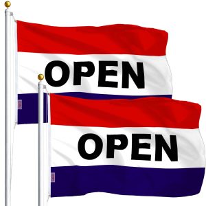 Open Flag 3x5 Ft 2-Pack Printed Polyester By G128