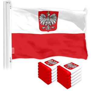 Poland Ensign Polish Flag 3x5 Ft 10-Pack 150D Printed Polyester By G128