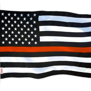 G128 - Thin Orange Line American Flag 150D Polyester 3x5 FT Printed Flag - Honoring Men Women Search and Rescue Brass Grommets Indoor/Outdoor - Much Thicker More Durable Than 100D 75D Polyester