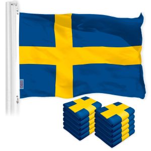 Sweden Swedish Flag 3x5 Ft 10-Pack 150D Printed Polyester By G128