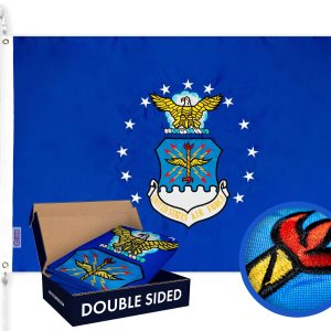 G128 - US Air Force Flag Double Sided Embroidered 2x3 ft Flag with Brass Grommets