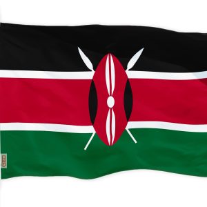 Kenya (Kenyan) Flag | 3x5 feet | Printed 150D, Indoor/Outdoor, Vibrant Colors, Brass Grommets, Quality Polyester, Much Thicker More Durable Than 100D and 75D Polyester