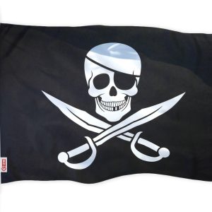 G128 - Jolly Roger Pirate Flag (Swords) 3x5 FT Printed Brass Grommets 150D Polyester Indoor/Outdoor - Much Thicker More Durable Than 100D 75D Polyester