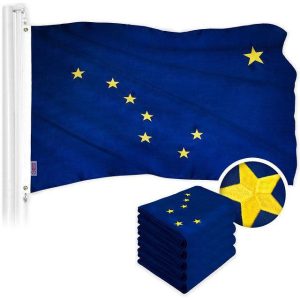Alaska AK State Flag 3x5 Ft 5-Pack Embroidered Polyester By G128