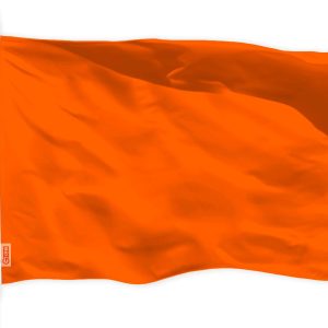 G128 Solid Orange Color Flag | 3x5 feet | Printed 150D, Indoor/Outdoor, Vibrant Colors, Brass Grommets, Quality Polyester, Much Thicker More Durable Than 100D 75D Polyester