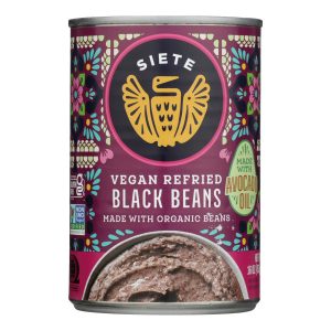 Siete - Beans Black Refried - Case of 12-16 OZ