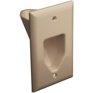 DataComm Electronics 45-0001-IV 1-Gang Recessed Low-Voltage Cable Plate (Ivory)