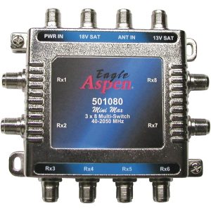 Eagle Aspen 501080 Mini Max 3-In x 8-Out Multiswitch with Optional Power Supply Port