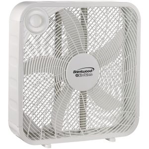 Brentwood F-20SW 20-In. Portable Box Fan with 3 Speeds, 2,294 CFM, 5 Blades, 60 Watts, Slim Design, 72-In. Cord