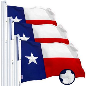 G128 Texas State Flag 5x8 FT 3-Pack Embroidered Stars Sewn Stripes Heavy Duty 220GSM Tough Spun Polyester Quality with Brass Grommets