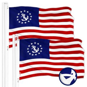 G128 2 Pack: American USA Yacht Ensign Flag | 3x5 Ft | ToughWeave Series Embroidered 300D Polyester | Nautical Flag, Embroidered Stars, Sewn Stripes, Indoor/Outdoor, Brass Grommets