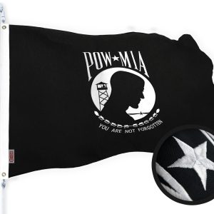 G128 POW MIA Flag Embroidered 4x6 FT Spun Polyester