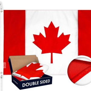 G128 Canada Canadian Flag | 2.5x4 Ft | Double ToughWeave Series Double Sided Embroidered 210D Polyester | Country Flag, Embroidered Design, Indoor/Outdoor, Brass Grommets, Heavy Duty, 3-ply