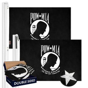 POW MIA Flag 2x3FT 2-Pack Double-sided Embroidered Polyester By G128