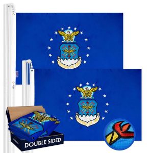 US Air Force Flag 3x5 Ft 2-Pack Double-sided Embroidered Polyester By G128