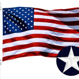 Combo Pack: USA American Flag 2x3 Ft Embroidered Stars & Texas Flag 2x3 Ft Embroidered