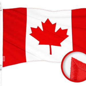 G128 Canada Canadian Flag | 4x6 Ft | ToughWeave Series Embroidered 210D Polyester | Country Flag, Embroidered Design, Indoor/Outdoor, Vibrant Colors, Brass Grommets, High Quality