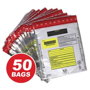 Nadex Coins NCS1-0002 Tamper-Evident 9-In. x 12-In. Clear FRAUDSTOPPER Bank Deposit Bags (50 Pack)