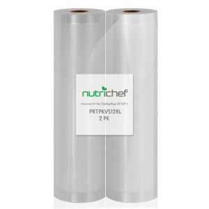NutriChef PRTPKVS12RL Universal 8-In. Vacuum Sealer Bags, 2 Rolls for 100 Ft. Total Length