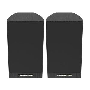 Cerwin-Vega LA165B 150-Watt-Peak LA165 Powered Bookshelf Speaker Set with 6.5-In. Woofers, Red Butyl Surrounds, and Curved Cabinets, Pair