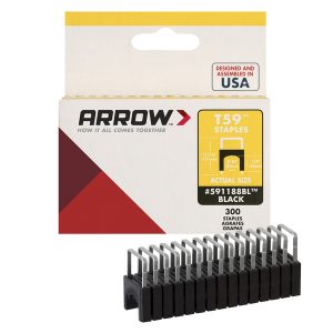 Arrow 591188BL T59 Insulated Cable Staples, 300 Count (1/4 In.; Black)