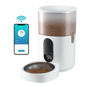 eco4life SC-PF200 Wi-Fi 5.45-Qt. Smart Dry-Food Pet Feeder with Stainless Steel Bowl, SC-PF200