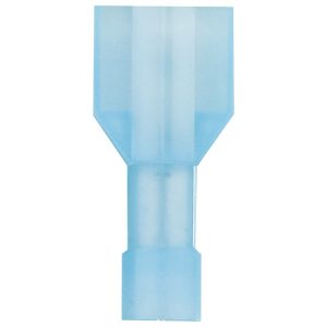 Install Bay BNMD250F Nylon Fully Insulated Male Quick Disconnects, 100 Count (16-14 Gauge; Blue)