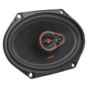 Cerwin-Vega Mobile H7683 H7683 6-In. x 8-In. 3-Way HED Series Full-Range Car Coaxial Speaker, 360 Watts Max, 4 Ohms, Stamped Steel Frame, Red and Black, Pair