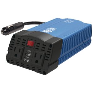 Tripp Lite by Eaton PV375USB 2-AC Outlet and 2-USB Port 375-Continuous-Watt PowerVerter Power Inverter with 12-Volt Adapter Cord and Battery Clips, PV375USB
