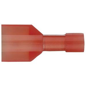 Install Bay RNMD250F Nylon Fully Insulated Male Quick Disconnects, 100 Count (22-18 Gauge; Red)